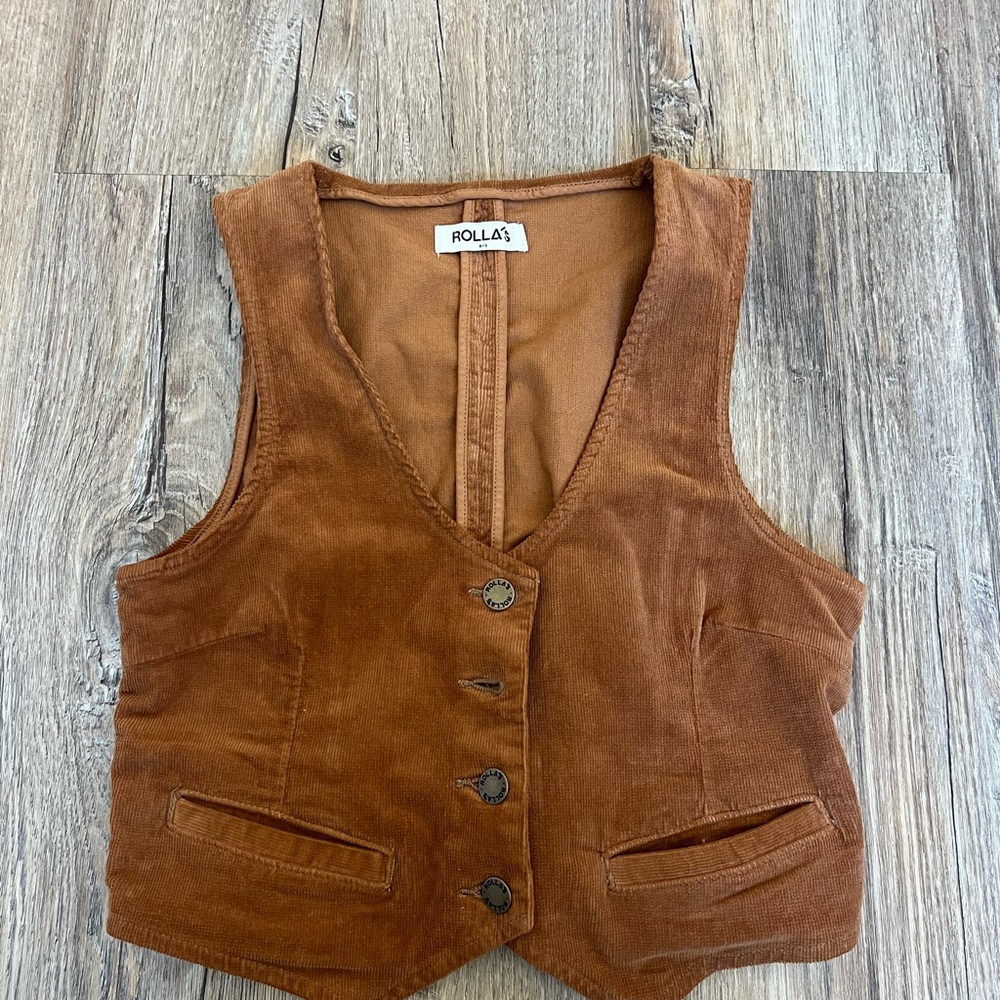 Rollas denim vest size small worn once